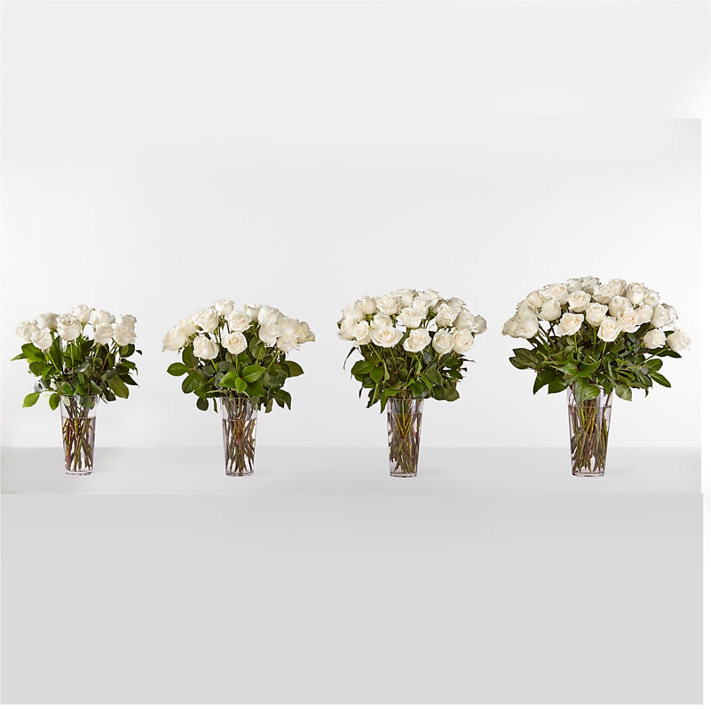 Long Stem White Rose Bouquet – MERCY'S FLOWERS, Miami FL
