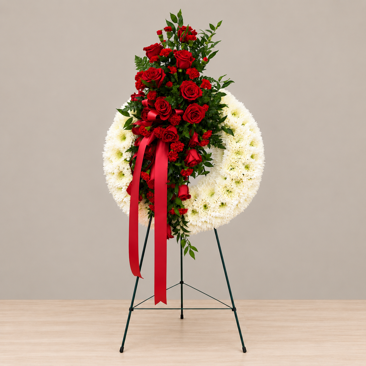 Crimson and White Embrace – MERCY'S FLOWERS, Miami FL