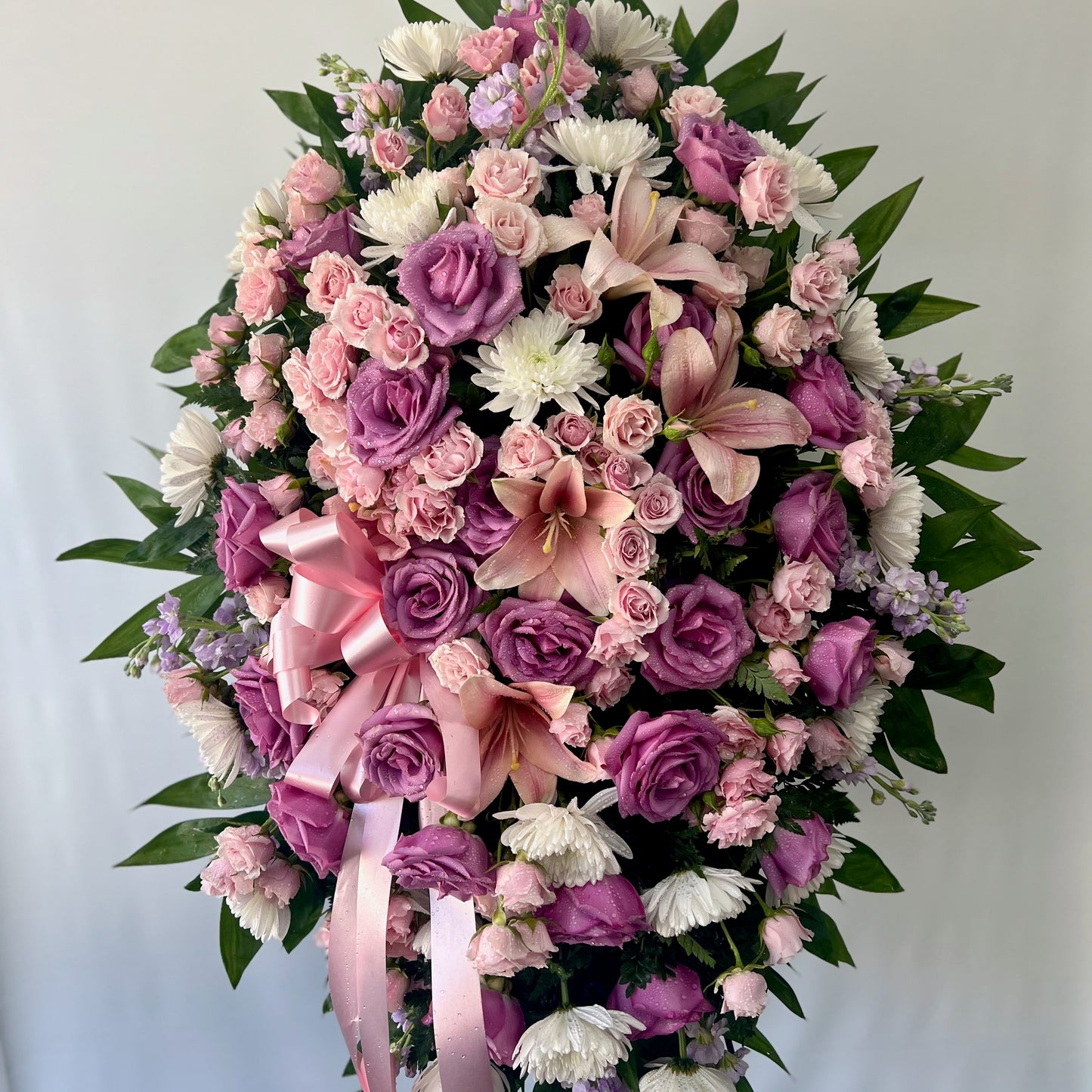 Soft and Delicate Funeral Spray – MERCY'S FLOWERS, Miami FL