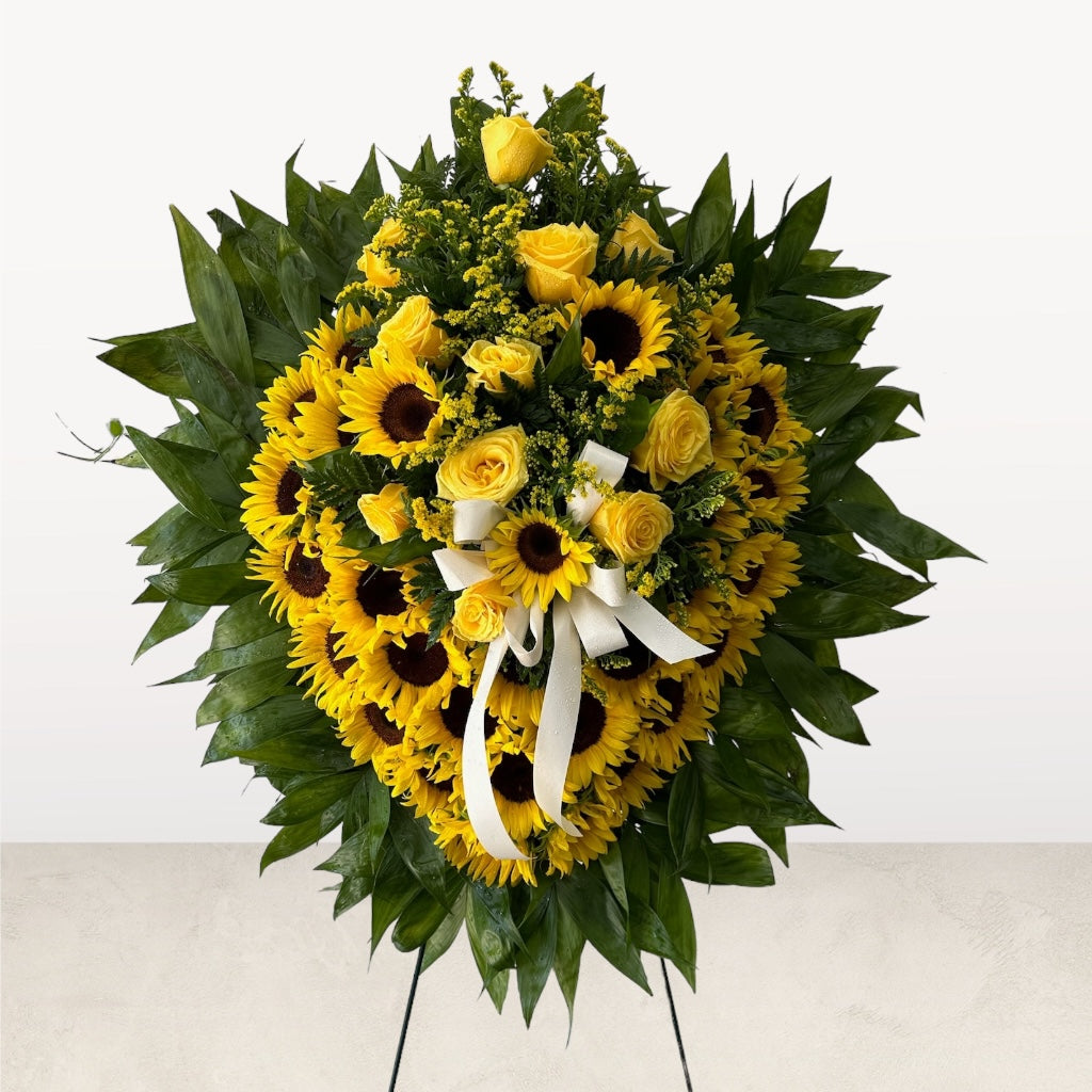 Radiant Sun Standing Spray – MERCY'S FLOWERS, Miami FL