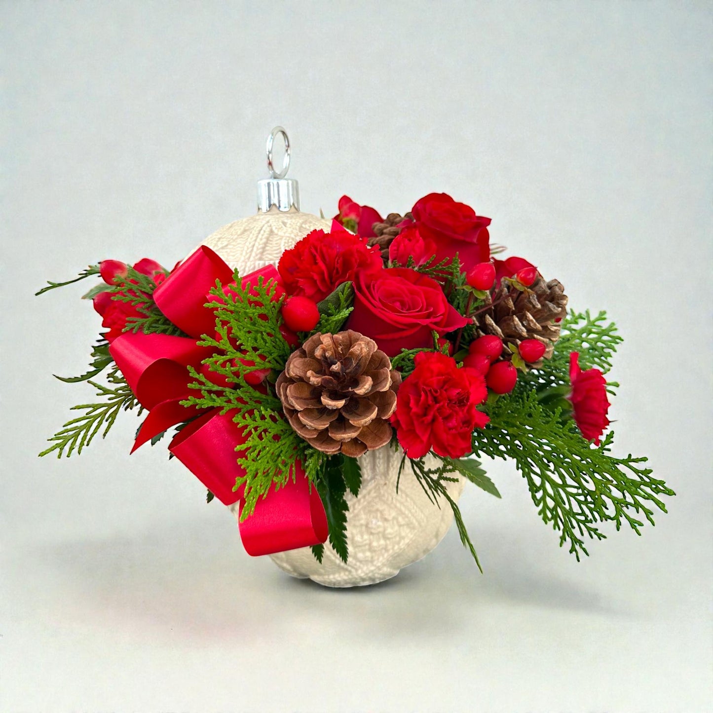 Knitted Ornament – Red Edition – MERCY'S FLOWERS, Miami FL