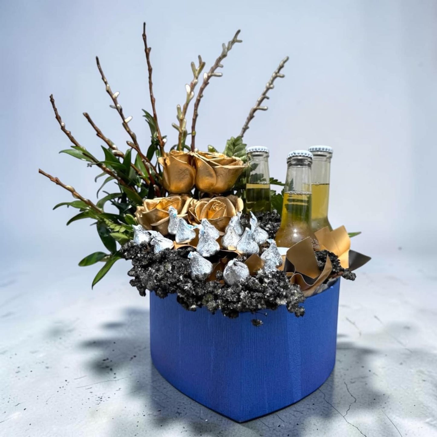 Golden Cheers for Dad Gift Box – MERCY'S FLOWERS, Miami FL