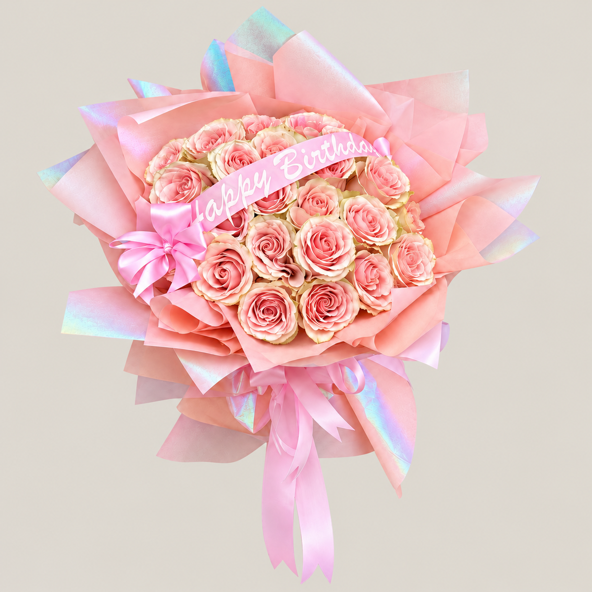 Birthday Blush Roses – MERCY'S FLOWERS, Miami FL