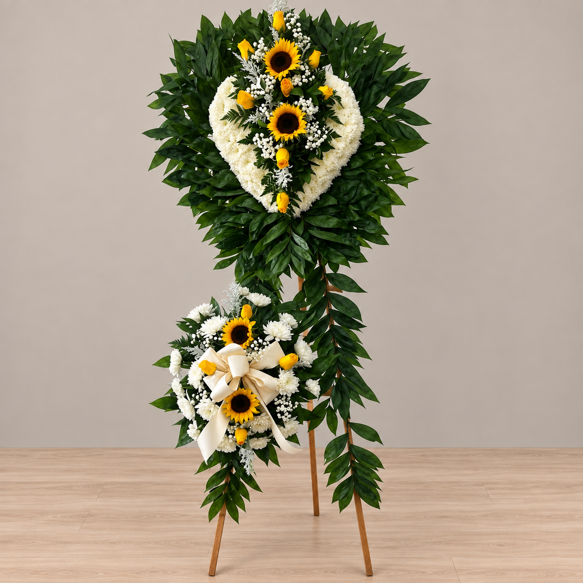 Sunlit Heart Tribute – MERCY'S FLOWERS, Miami FL