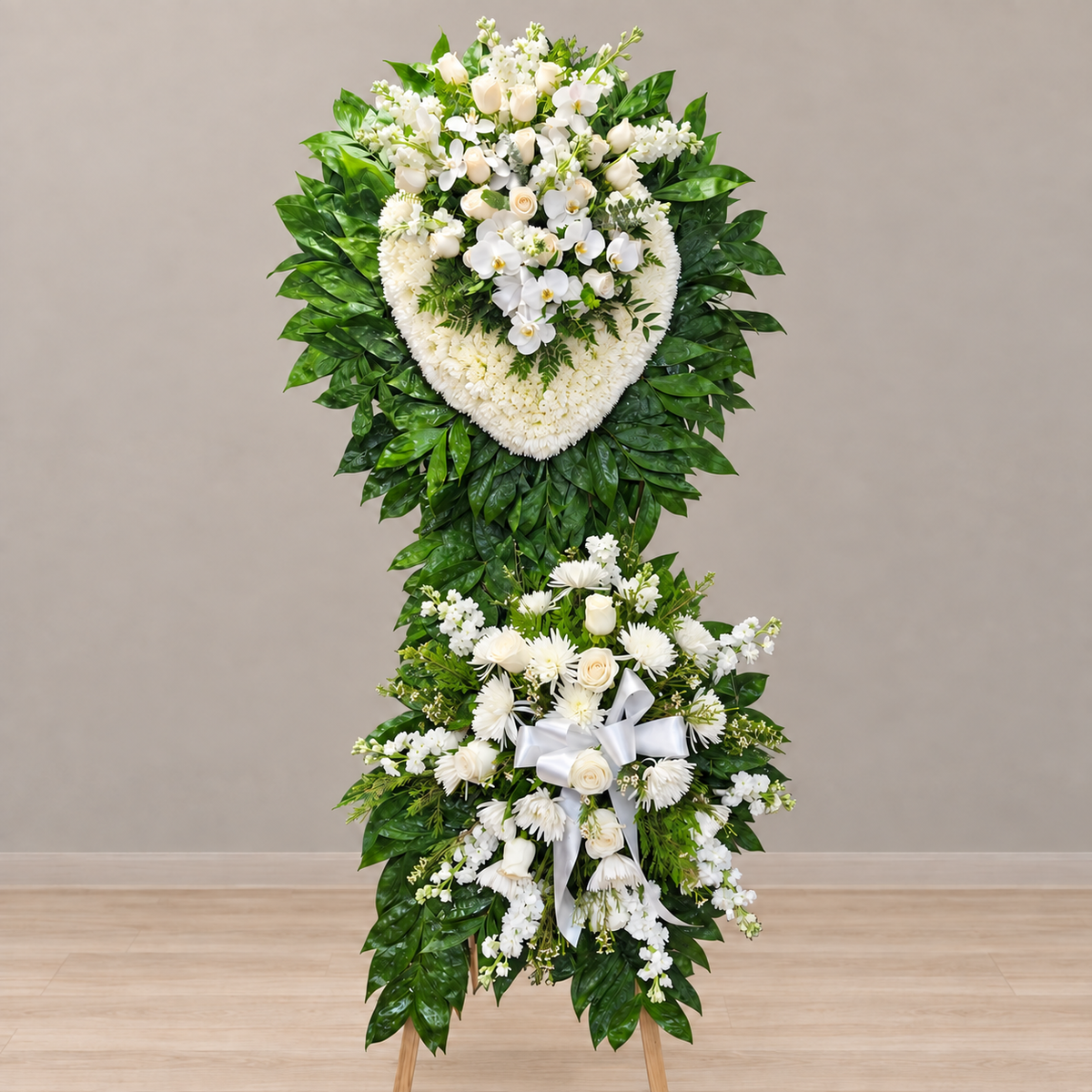 White Orchid Heart – MERCY'S FLOWERS, Miami FL