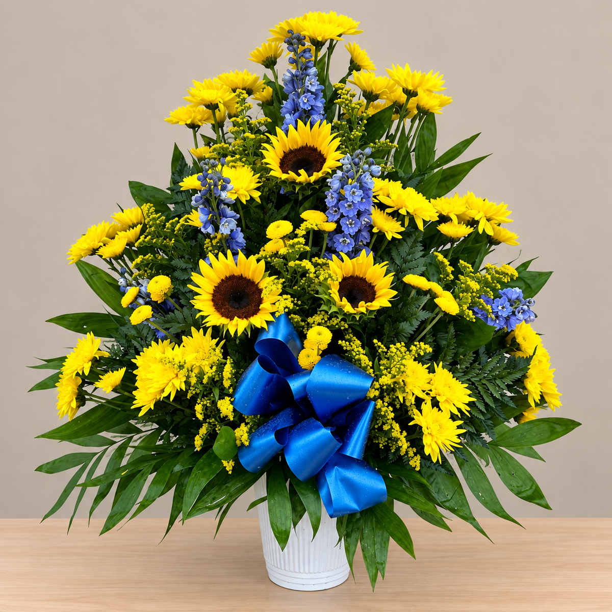 Blue & Gold Tribute – MERCY'S FLOWERS, Miami FL