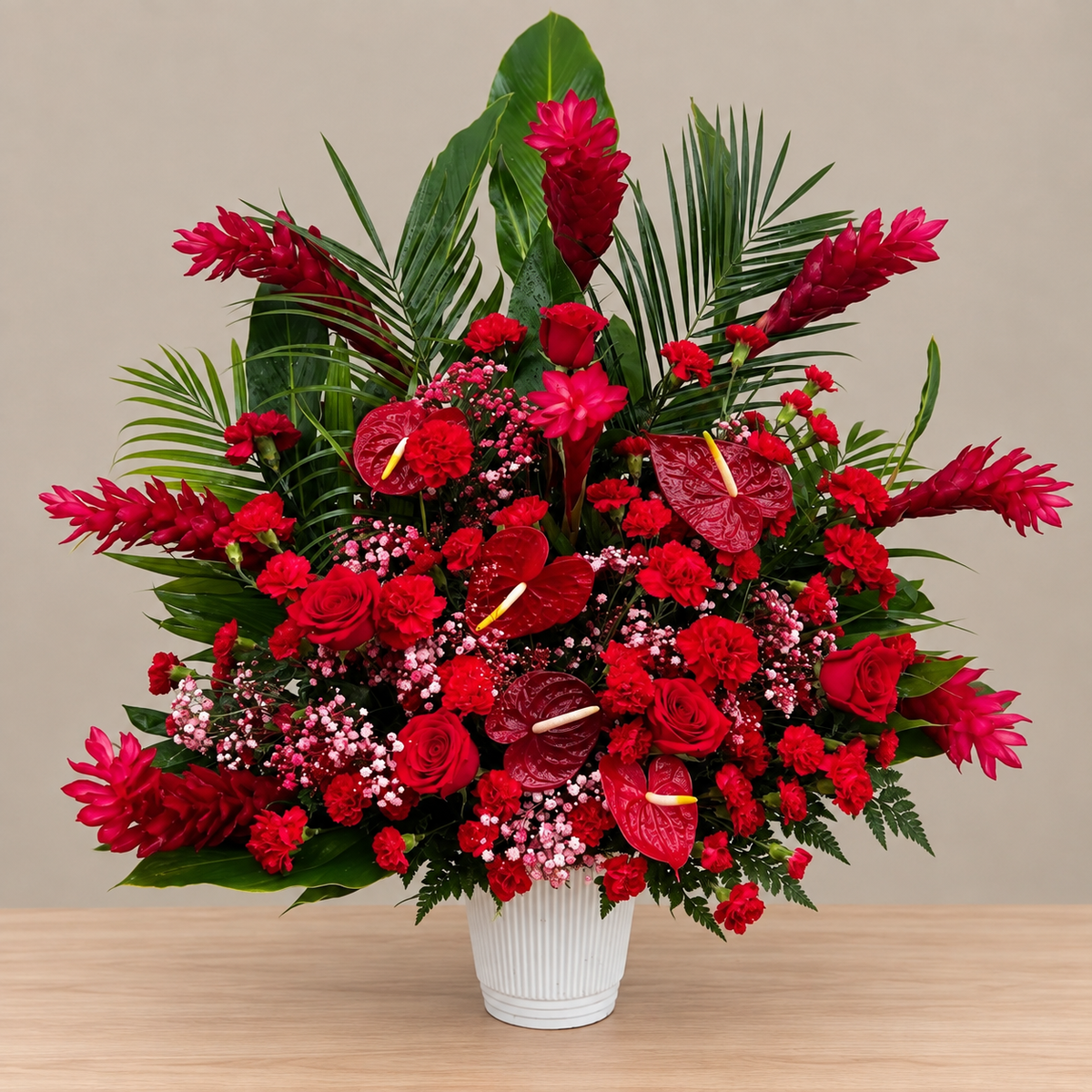 Red Tropical Remembrance – MERCY'S FLOWERS, Miami FL