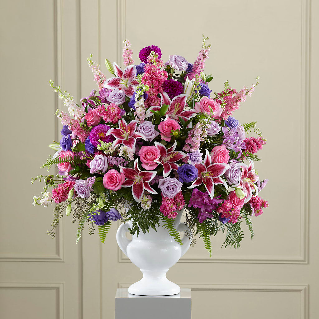 Peaceful Tribute Arrangement – MERCY'S FLOWERS, Miami FL