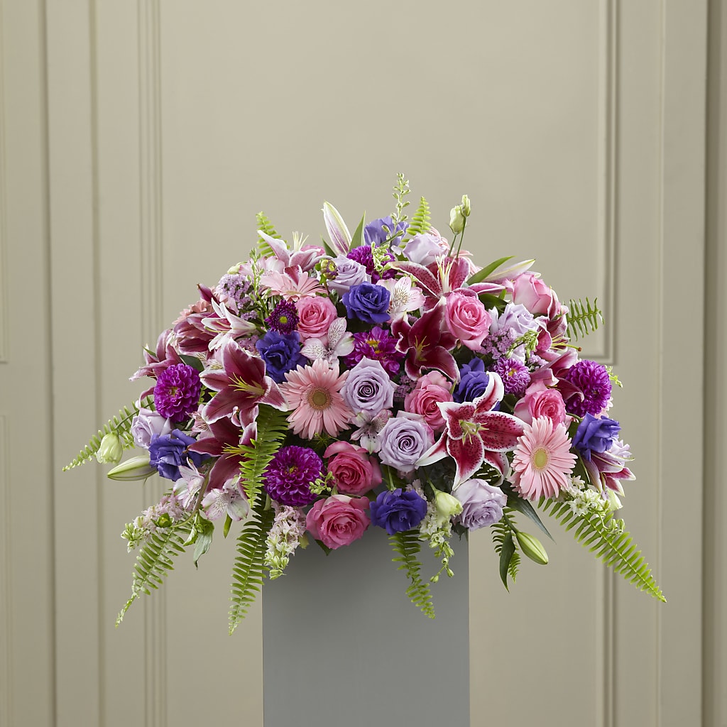 Fare Thee Well Pedestal – MERCY'S FLOWERS, Miami FL