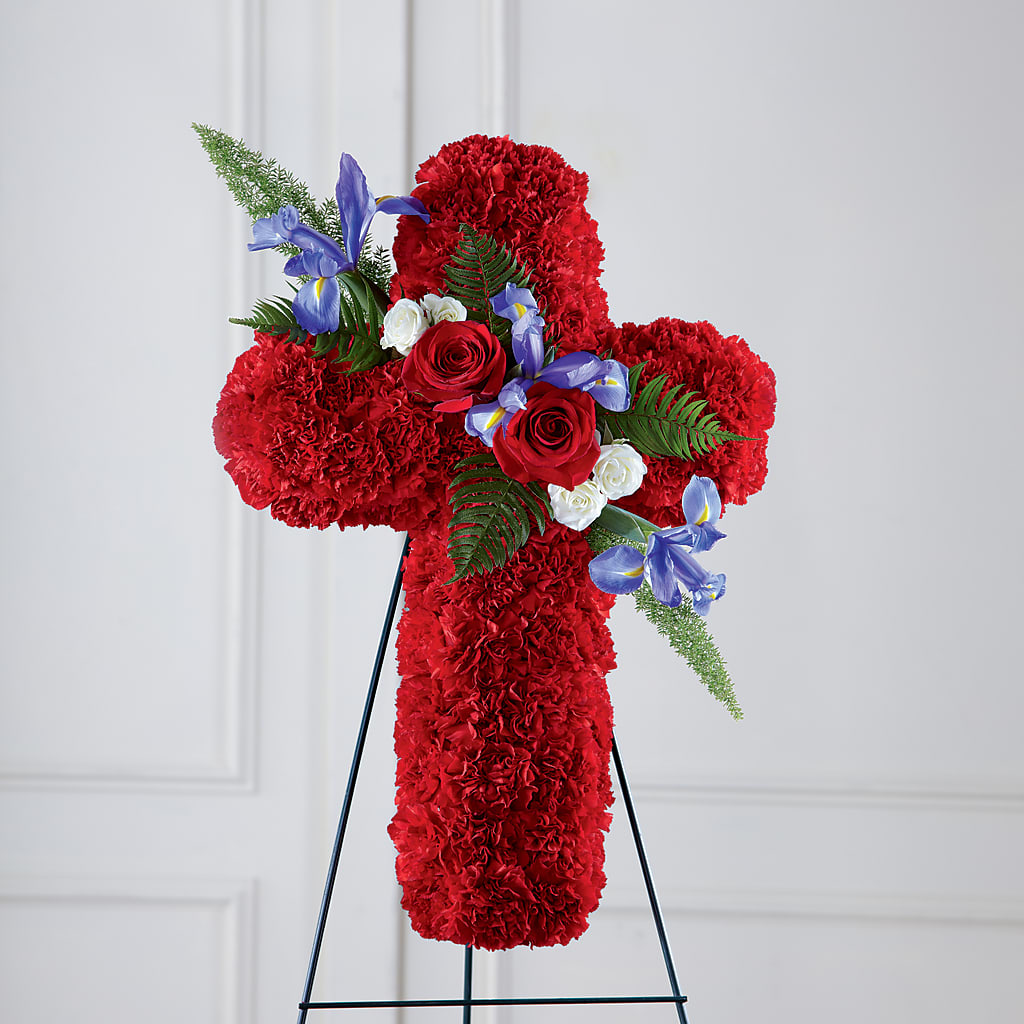 Faithful Hero Floral Cross – MERCY'S FLOWERS, Miami FL