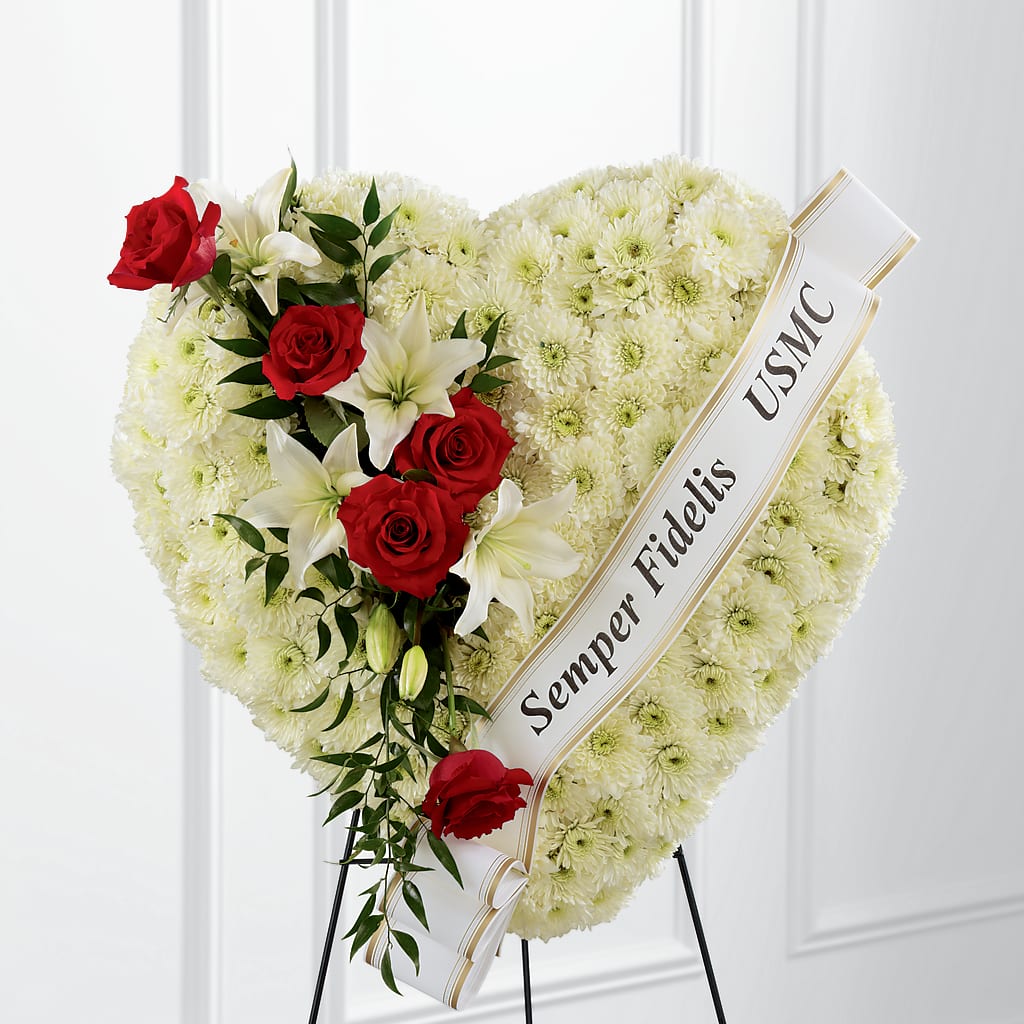 Heartfelt Hero Standing Heart – MERCY'S FLOWERS, Miami FL