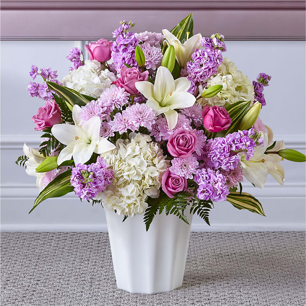 Heaven Sent Floor Basket – MERCY'S FLOWERS, Miami FL