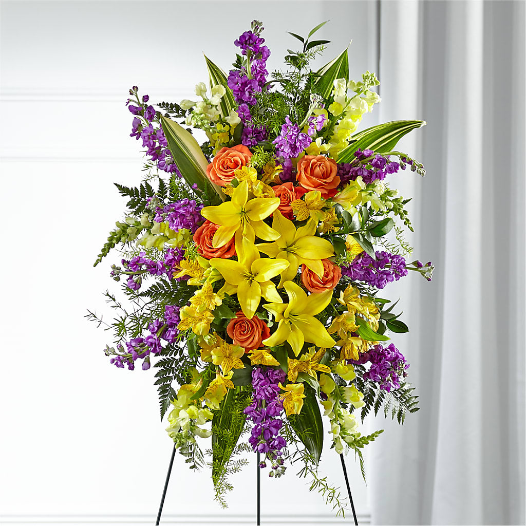 Thoughtful Prayers Standing Spray – MERCY'S FLOWERS, Miami FL