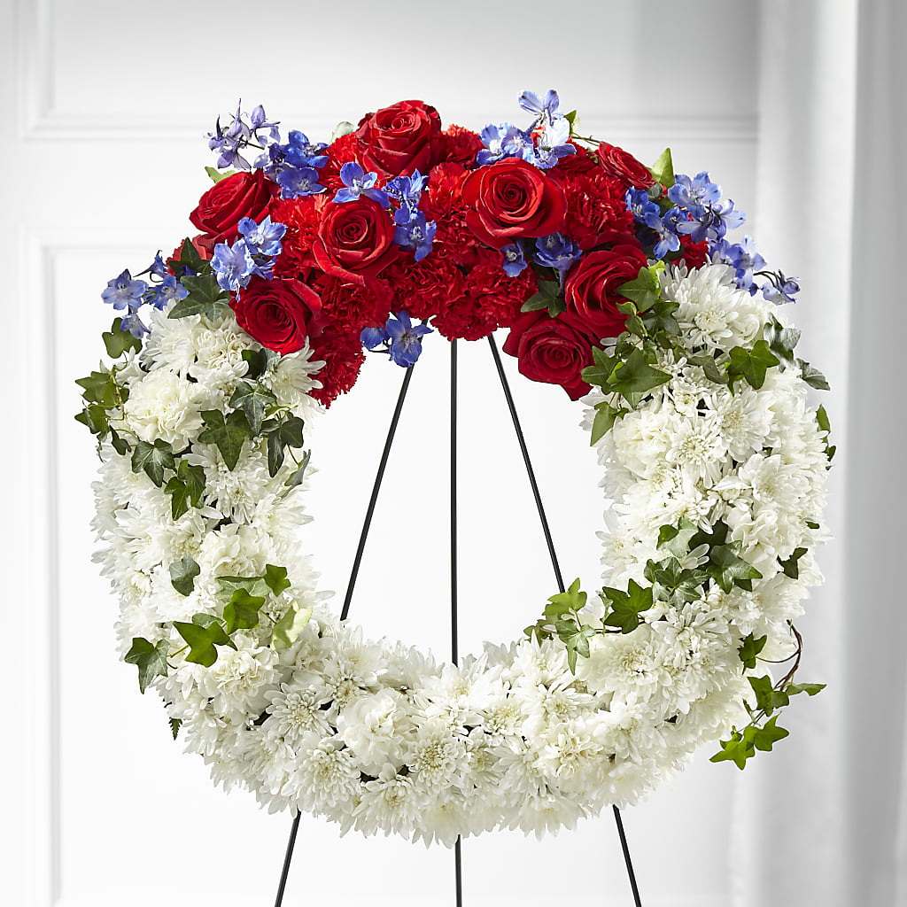 Patriotic Passion Wreath – MERCY'S FLOWERS, Miami FL