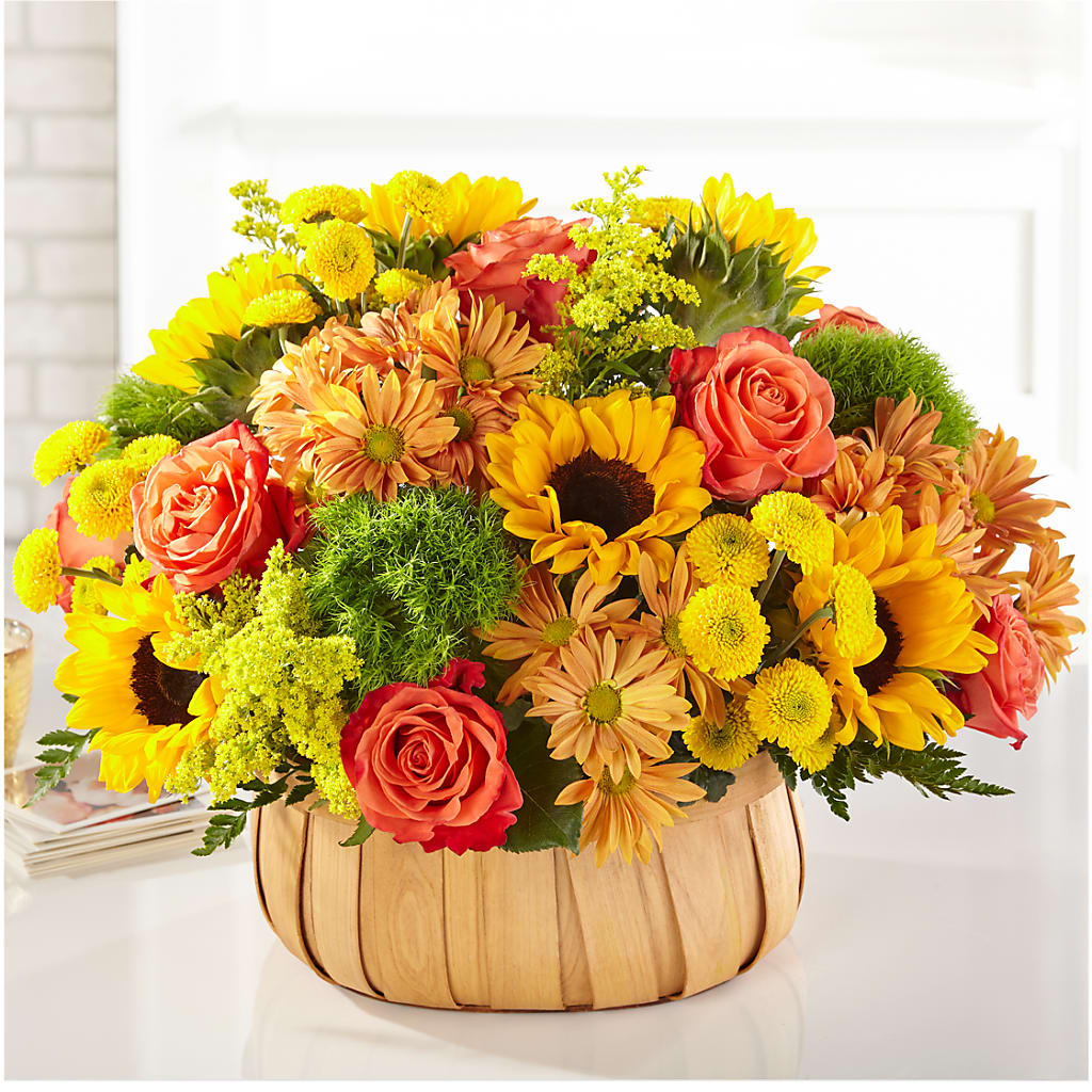 Harvest Sunflower Basket – MERCY'S FLOWERS, Miami FL