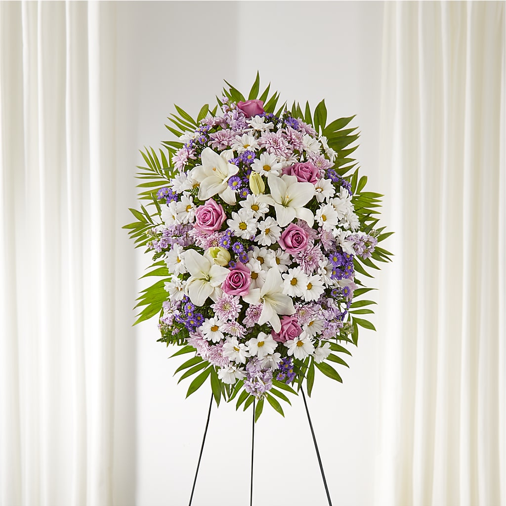 Surrounded by Love Standing Spray – MERCY'S FLOWERS, Miami FL