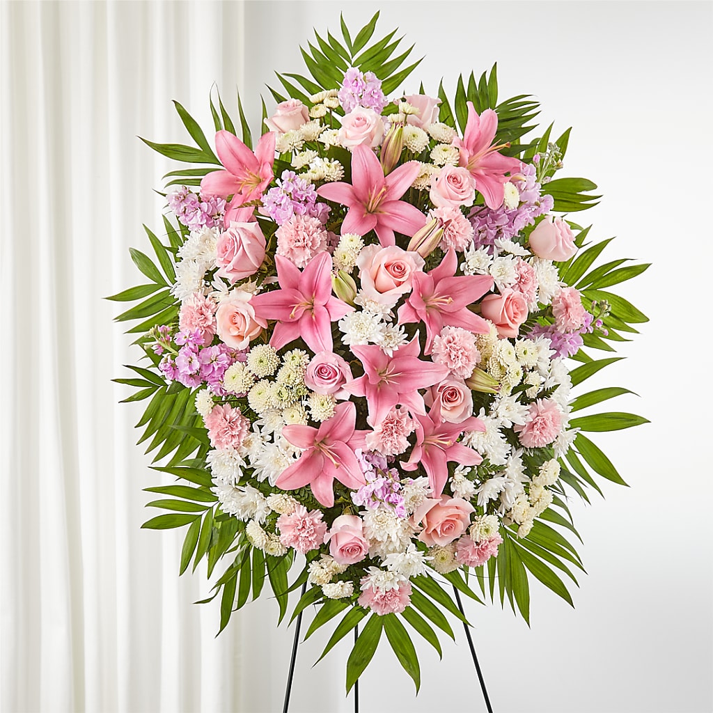Offering Solace Standing Spray – MERCY'S FLOWERS, Miami FL