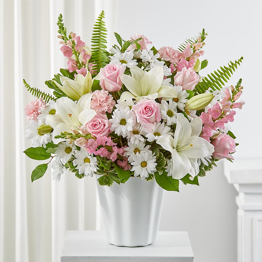 Soft Touch Tabletop Basket – MERCY'S FLOWERS, Miami FL