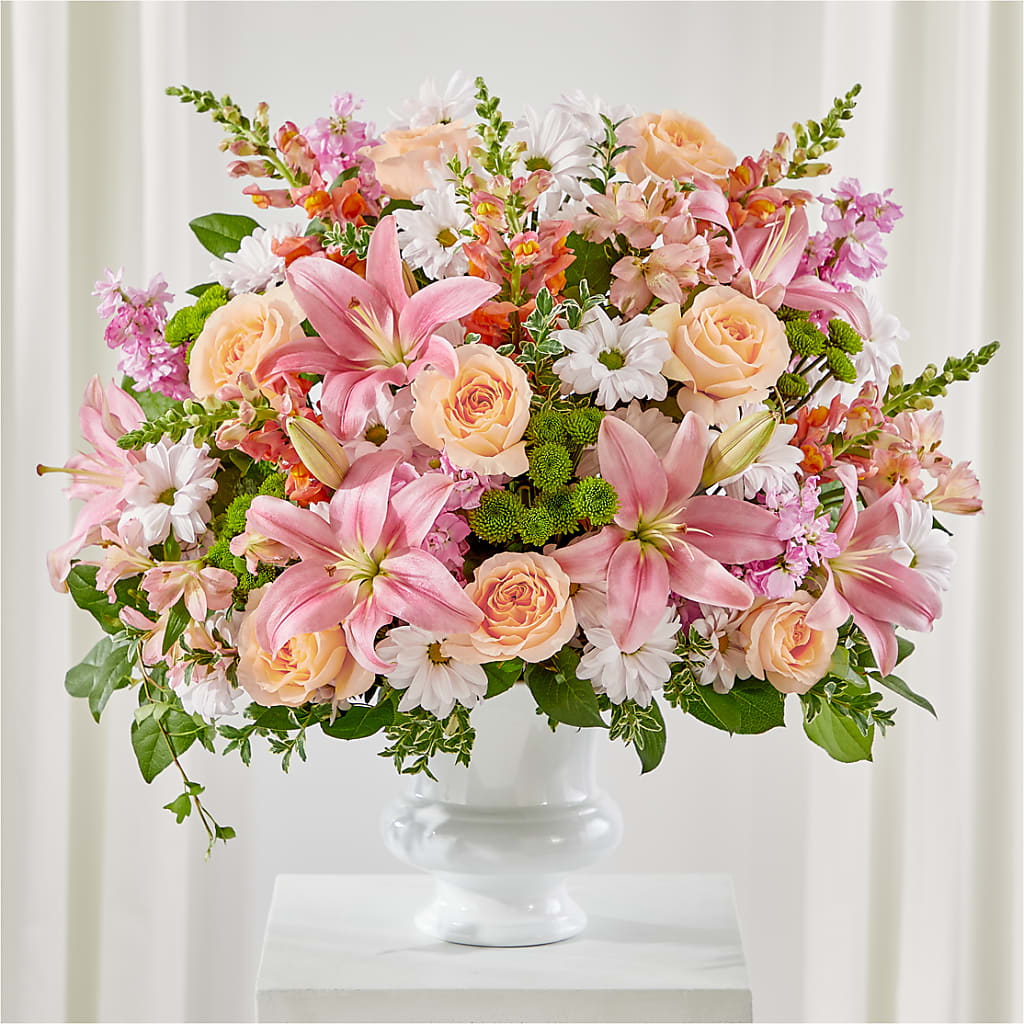 Heartfelt Gesture Urn Arrangement – MERCY'S FLOWERS, Miami FL