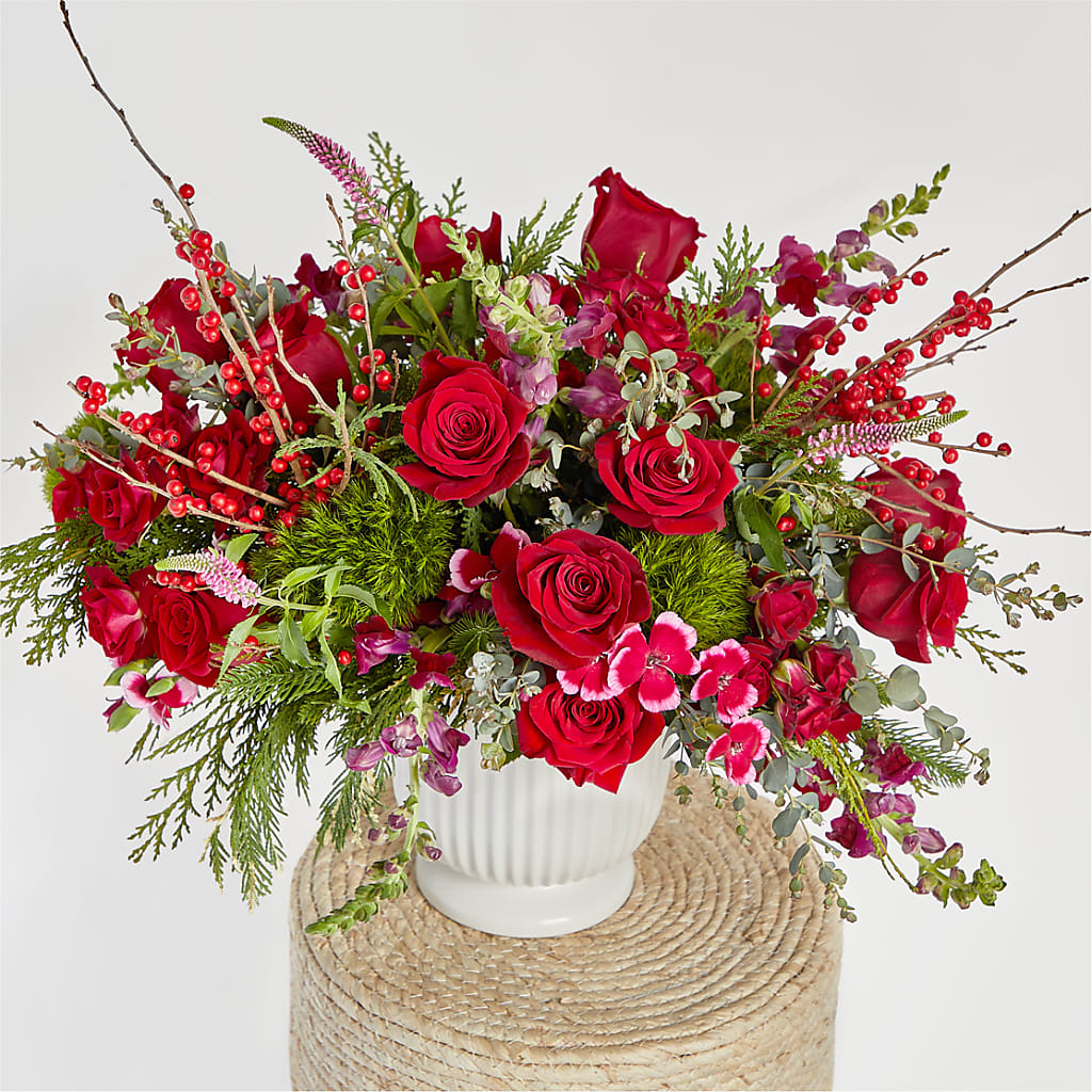 Big Red Bow Bouquet – MERCY'S FLOWERS, Miami FL