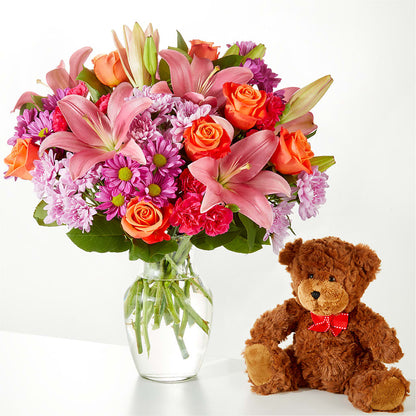 One and Only Bouquet and Bear Bundle – MERCY'S FLOWERS, Miami FL
