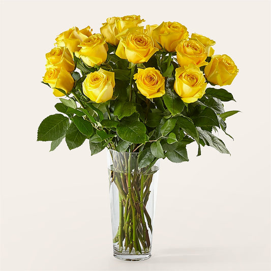Long Stem Yellow Rose Bouquet – MERCY'S FLOWERS, Miami FL