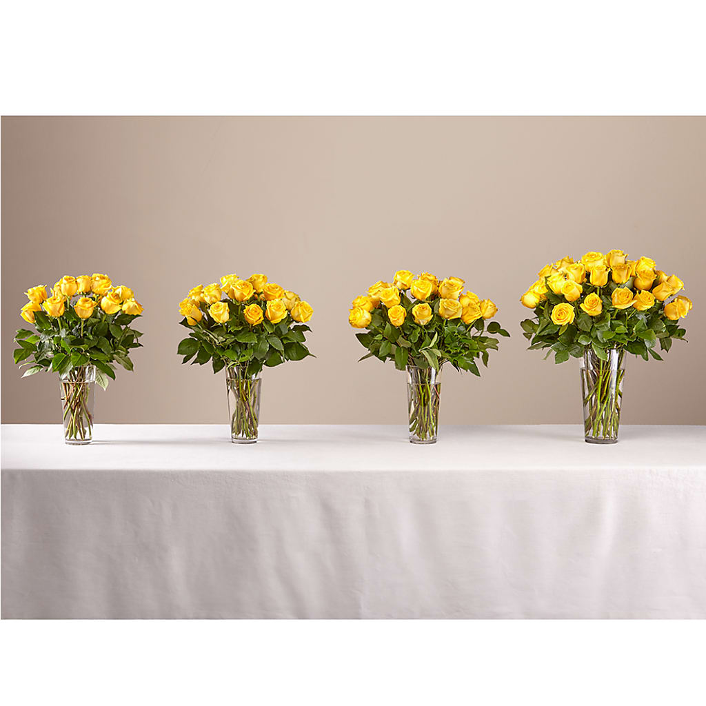Long Stem Yellow Rose Bouquet – MERCY'S FLOWERS, Miami FL
