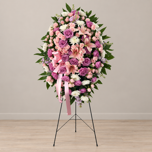 Soft and Delicate Funeral Spray  – MERCY'S FLOWERS, Miami FL