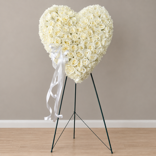 A Heartfelt Tribute in White – MERCY'S FLOWERS, Miami FL