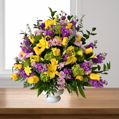 Elegant Basket Mix Flowers – MERCY'S FLOWERS, Miami FL