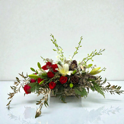 Holiday Elegance Long Arrangement – MERCY'S FLOWERS, Miami FL