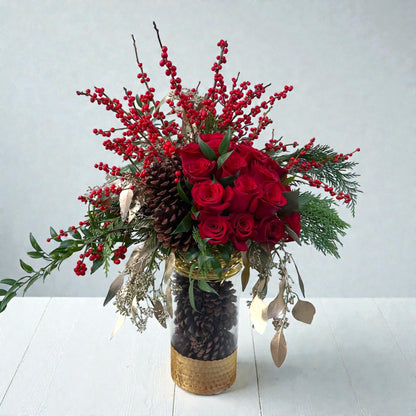 Grand Winter Vase Arrangement – MERCY'S FLOWERS, Miami FL