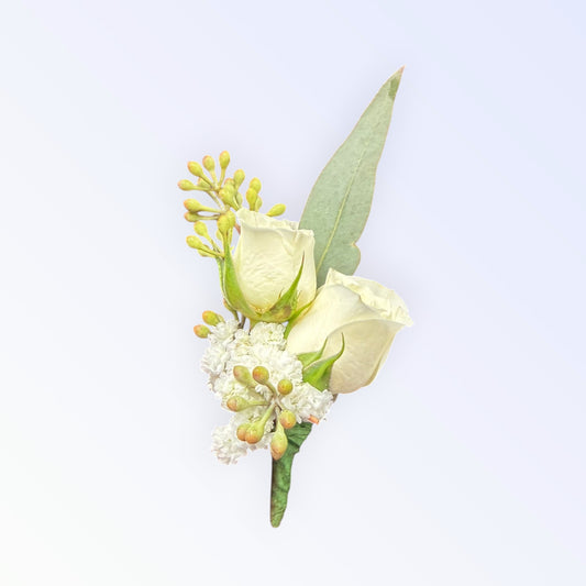 Classic White Rose Corsage
