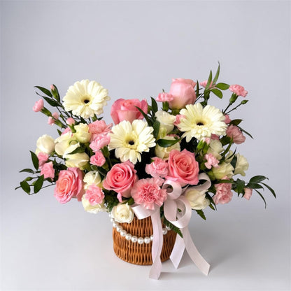 Soft Bloom Basket – MERCY'S FLOWERS, Miami FL