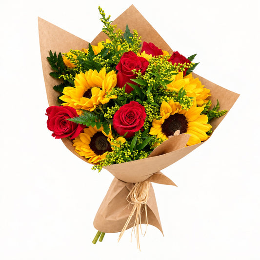 Sunflower & Ruby Bouquet – MERCY'S FLOWERS, Miami FL