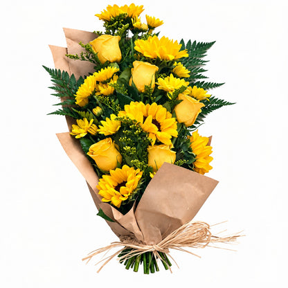 Golden Sunflower Cascade – MERCY'S FLOWERS, Miami FL