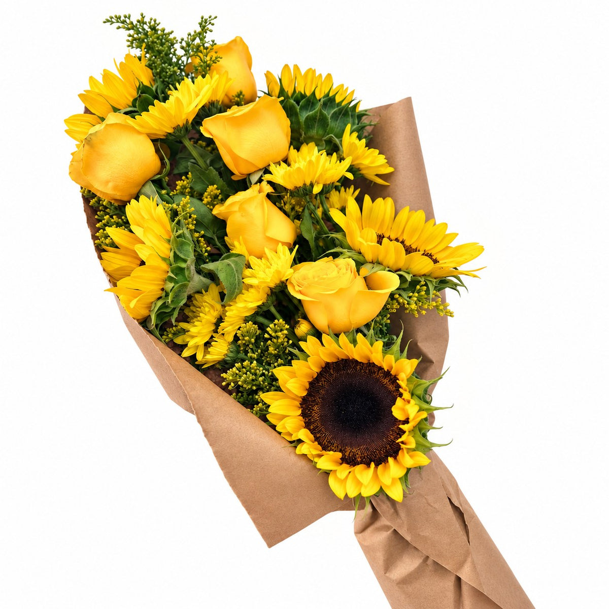 Golden Sunflower Cascade – MERCY'S FLOWERS, Miami FL