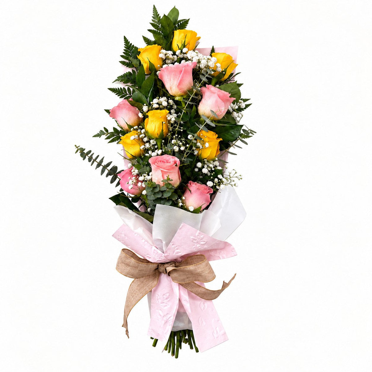 Pink & Yellow Rose Cascade – MERCY'S FLOWERS, Miami FL