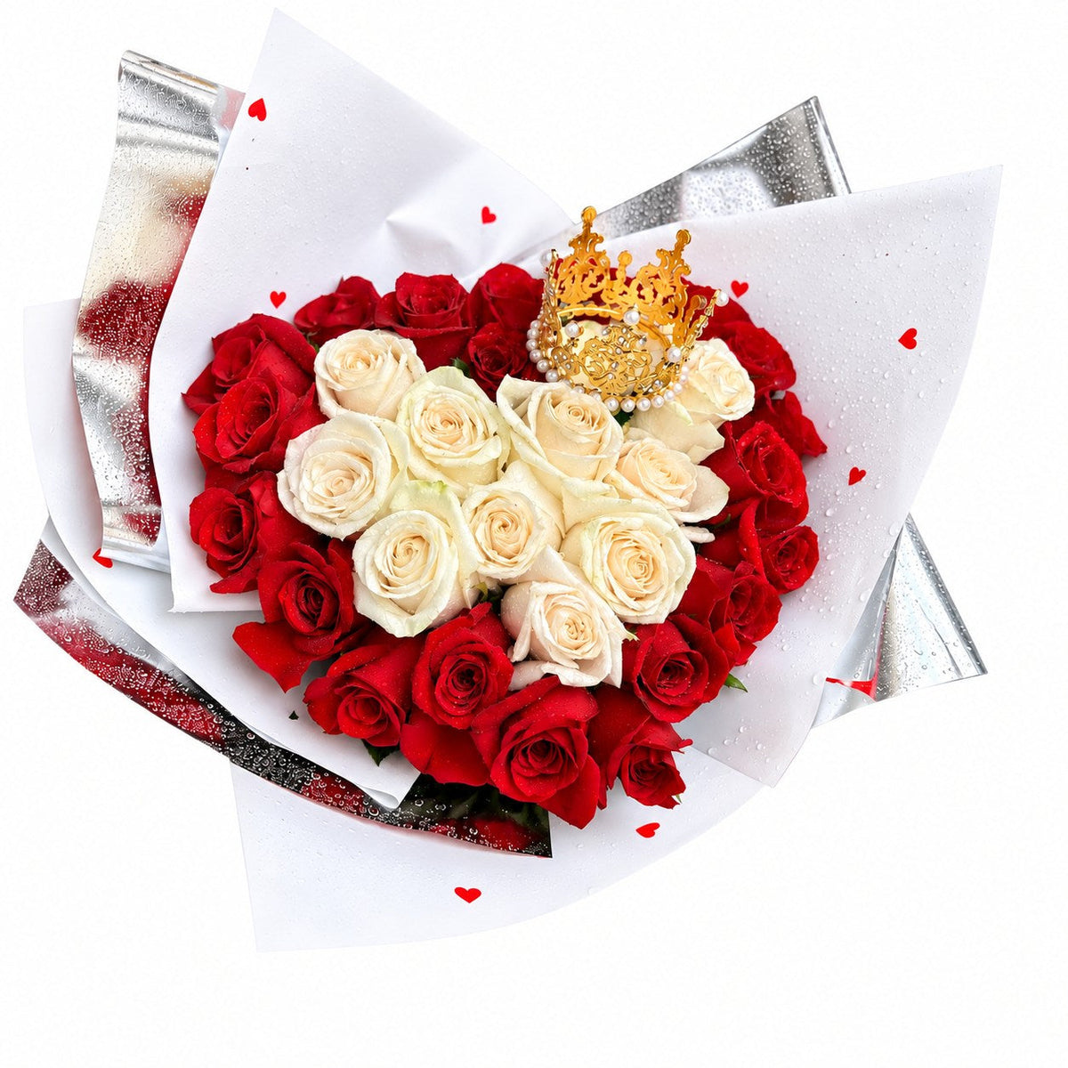 Ivory Heart Rose Bouquet – MERCY'S FLOWERS, Miami FL