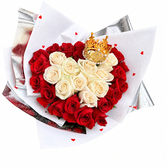 Ivory Heart Rose Bouquet – MERCY'S FLOWERS, Miami FL
