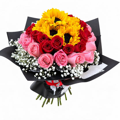 Sunflower Rose Halo – MERCY'S FLOWERS, Miami FL
