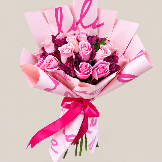 Pink Rose Harmony Bouquet – MERCY'S FLOWERS, Miami FL
