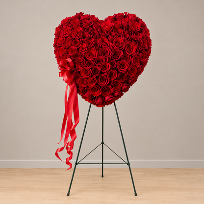 Crimson Rose Heart – MERCY'S FLOWERS, Miami FL