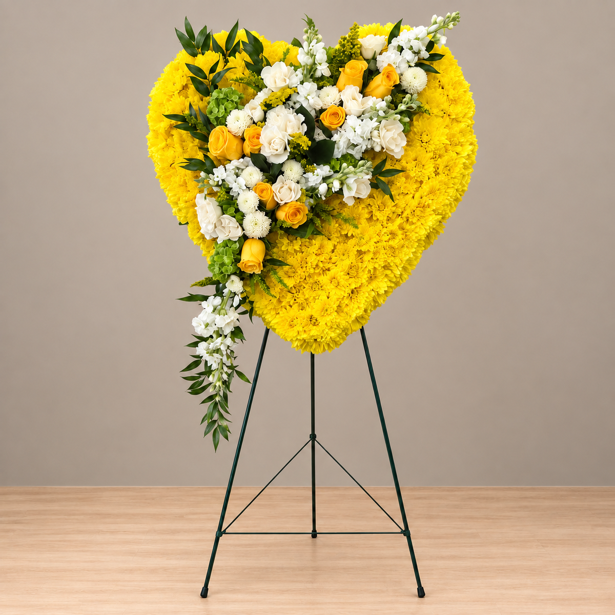 Yellow Bloom Heart – MERCY'S FLOWERS, Miami FL