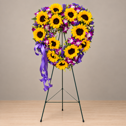 Sunflower Heart Tribute – MERCY'S FLOWERS, Miami FL