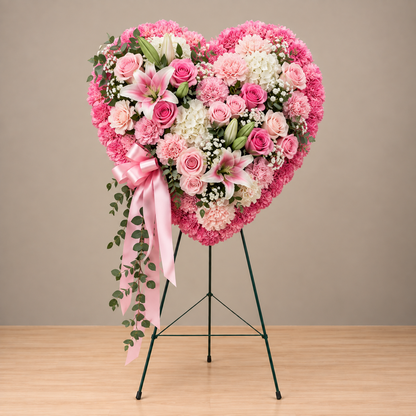 Blush Garden Heart – MERCY'S FLOWERS, Miami FL