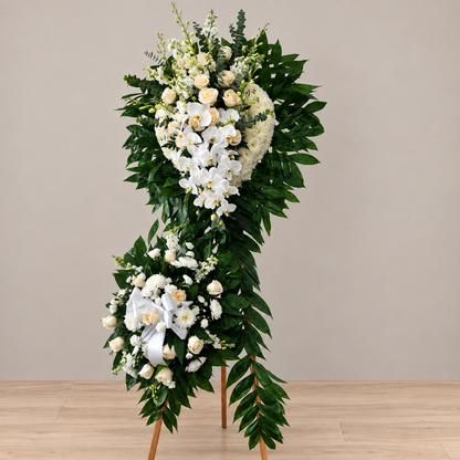 Orchid Cascade Heart – MERCY'S FLOWERS, Miami FL