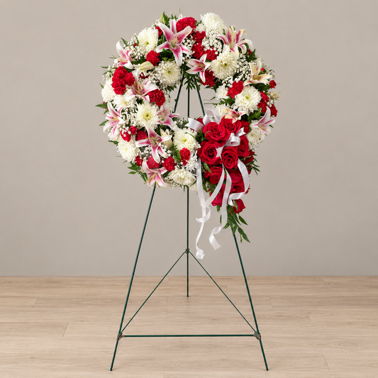 Scarlet Lily Wreath – MERCY'S FLOWERS, Miami FL