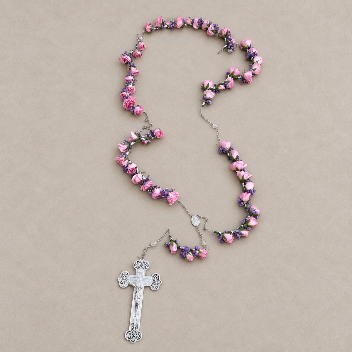 Pink Rosary Tribute – MERCY'S FLOWERS, Miami FL