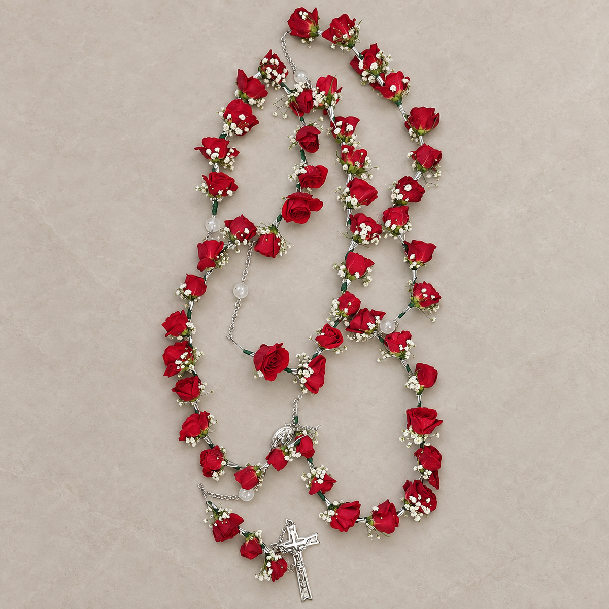 Red Rosary Tribute – MERCY'S FLOWERS, Miami FL